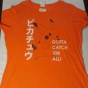 Pokemon Gotta Catch Em All Orange Womens T Shirt Sz. XL.